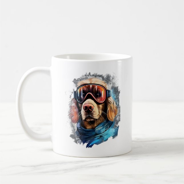 Mug Chien de ski dans des lunettes de ski  3 (Gauche)