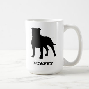 Mug Chien de Staffy de silhouette de bull-terrier du