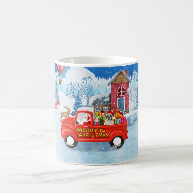 Mug Chien de taule français en livraison de Noël Camio (Centre)