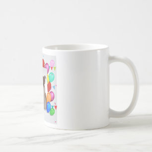 Mug Chien de taureau avec des ballons colorés Thème d'