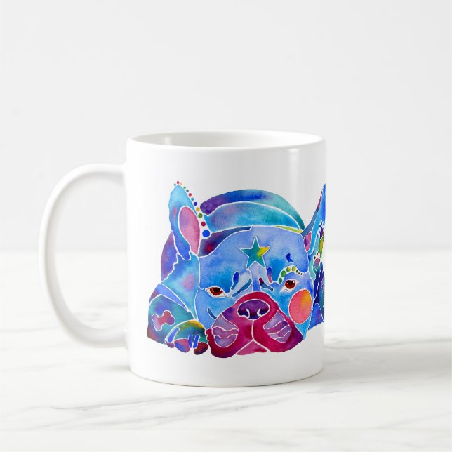 Mug Chien de Taureau de Français dans les bleus (Gauche)