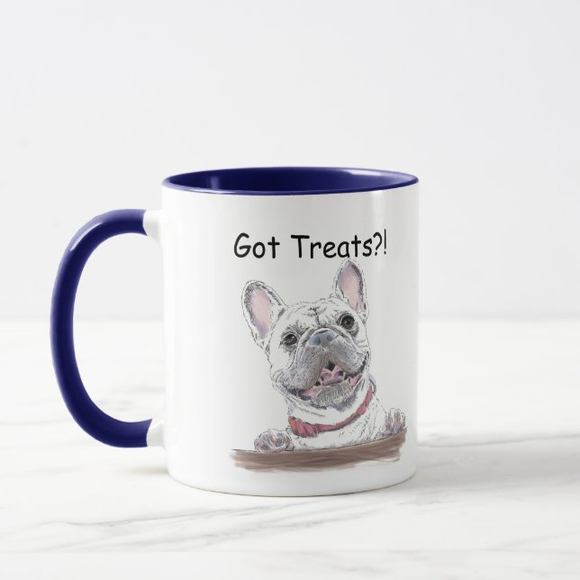 Mug Chien de taureau français mignonne joyeux dessin | (Gauche)