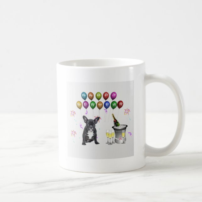 Mug Chien de taureau français Nouvel An (Droite)