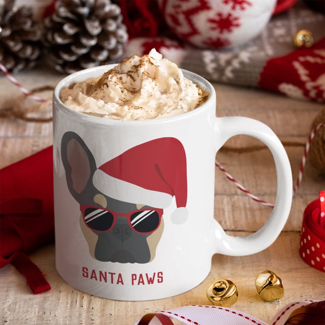 Mug Chien de taureau français père Noël Paks bleu de N (Créateur téléchargé)