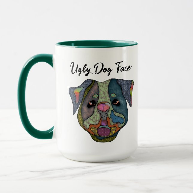 Mug Chien de taureau laide visage de chien (Gauche)