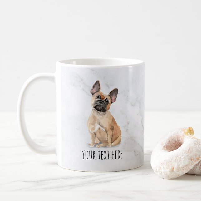 Mug Chien de taureaux français Musique personnalisée (Avec donut)