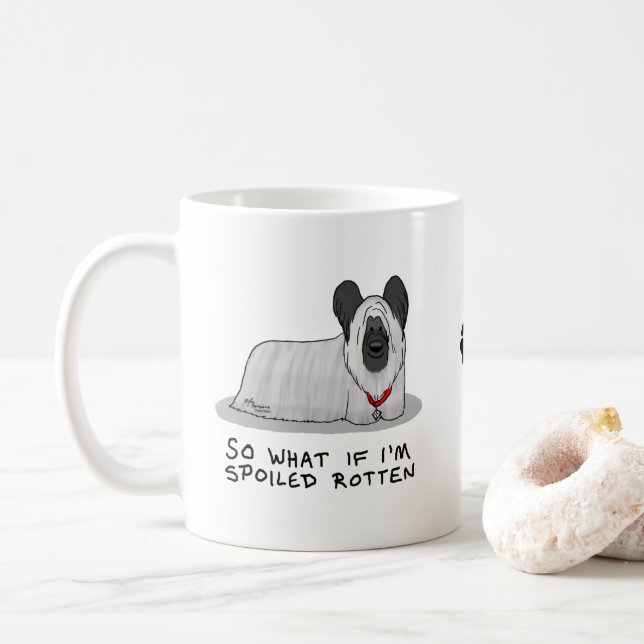 Mug Chien de Terrier de l'écorce pourrie (argent) mign (Avec donut)