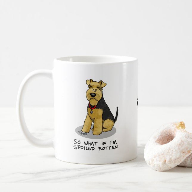 Mug Chien de Terrier gallois taché - mignon (Avec donut)