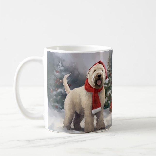 Mug Chien de Terrier rouillé en Noël de neige (Gauche)