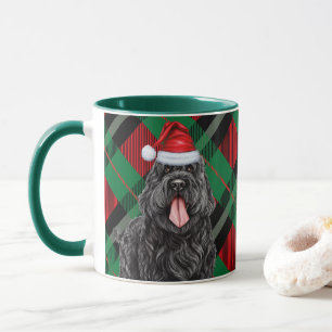 Mug Chien de Terrier Russe Noir Vert Rouge Jour Férié 