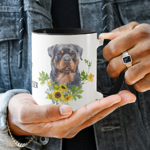 Mug Chien de tournesol Eucalyptus Rottweiler