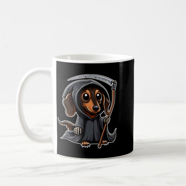 Mug Chien de Vienne Halloween Dachshund Faucheuse (Gauche)