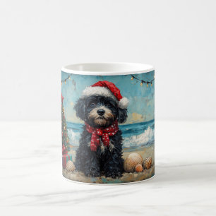 Mug Chien d'eau portugais Noël Plage Vintage