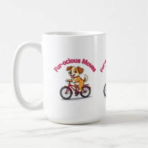 Mug **Chien drôle à vélo – Joli chien faisant du vélo*