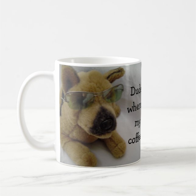 Mug Chien drôle avec café disant (Gauche)