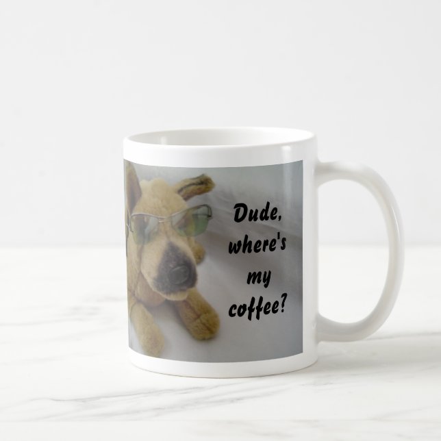 Mug Chien drôle avec café disant (Droite)