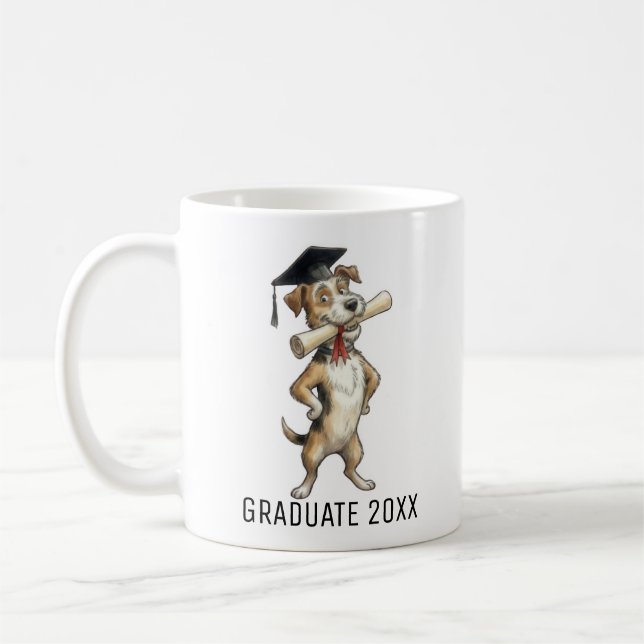 Mug Chien drôle Diplômé Personnalisé (Gauche)