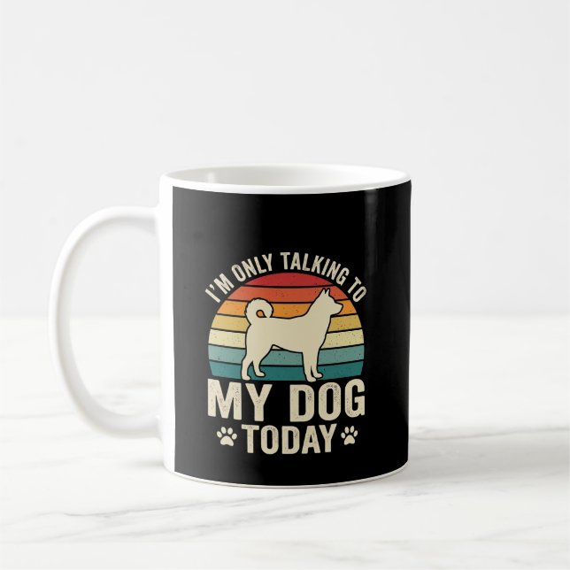 Mug Chien Drôle Parlant Coucher de Soleil Rétro (Gauche)