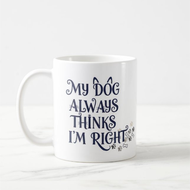 Mug Chien drôle Texte (Gauche)