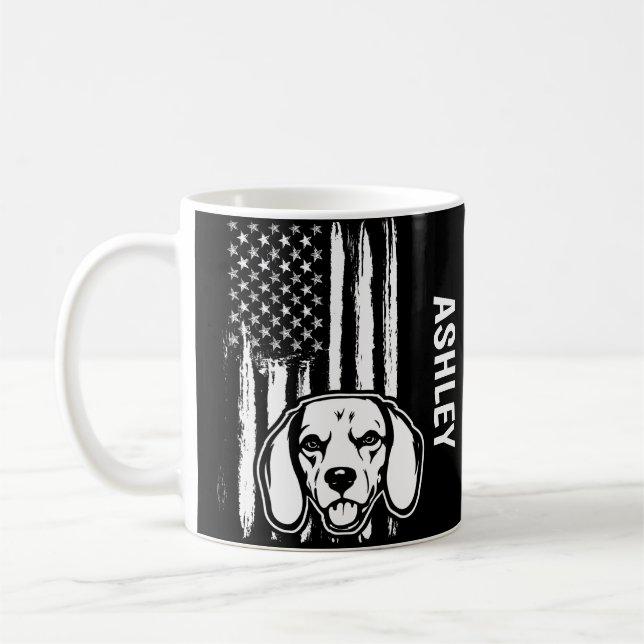 Mug Chien du drapeau américain du Beagle patriote amér (Gauche)