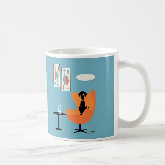 Mug Chien du milieu du siècle en salle Turquoise (Droite)