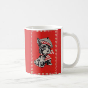 Mug Chien écossais des années 1950 en rouge