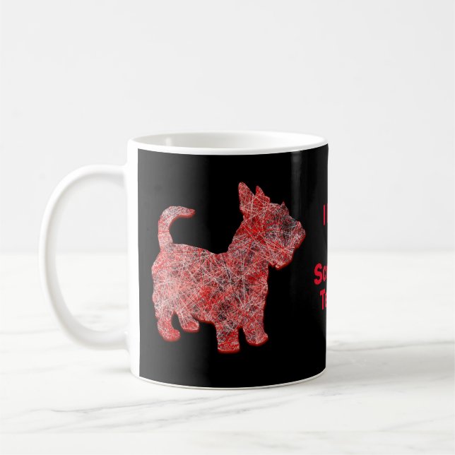 Mug Chien écossais Terrier Silhouette Red Grid (Gauche)