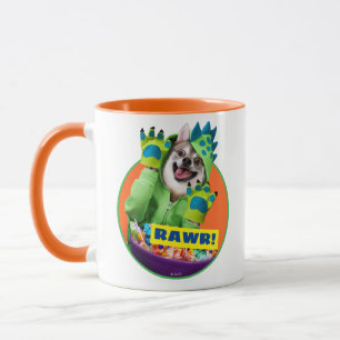 Mug Chien en en costume de dinosaure