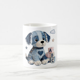 Mug Chien en patchwork de denim