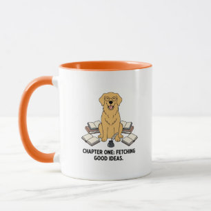 Mug Chien érudit Retriever doré Boissonerie Orange Coo