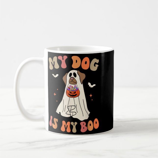 Mug Chien est Boo Fantôme Épouvantable Halloween Amour (Gauche)