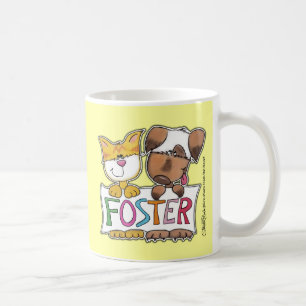 Mug Chien et chat tiennent une bannière FOSTER