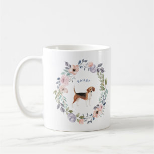 Mug Chien floral de beagle de la jolie aquarelle  