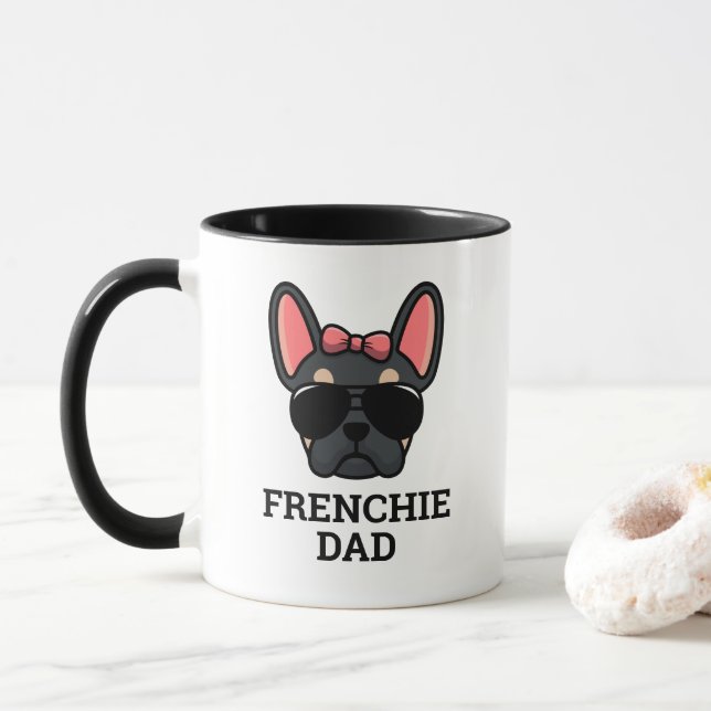 Mug Chien Français Français Chien Français Tan Noir Fe (Avec donut)