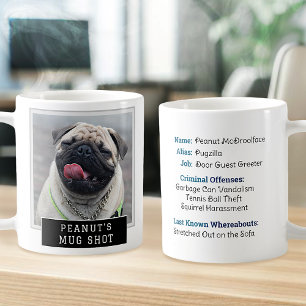 Mug Chien Funny Novelty Mugshot Photo personnalisée Te