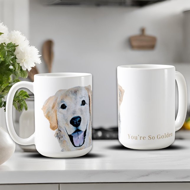 Mug Chien Golden Retriever à l'aquarelle (Créateur téléchargé)