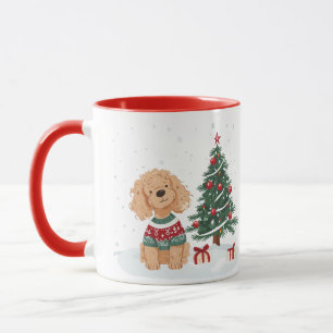 Mug Chien Goldendoodle de Noël