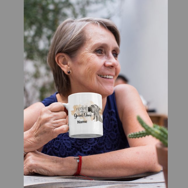 Mug Chien Great Dane Animaux de compagnie café Mug, Co (I love my Great Dane)