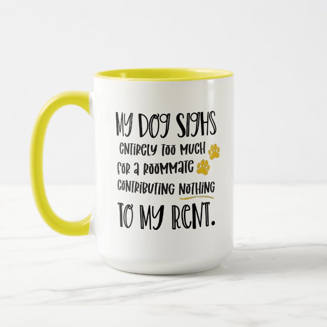 Mug Chien grincheux Drôle Citation avec animal de comp (Gauche)