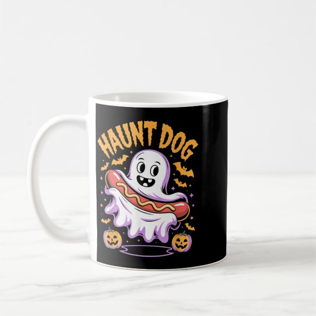 Mug Chien Hanté Drôle Fantôme Hotdog Halloween (Gauche)
