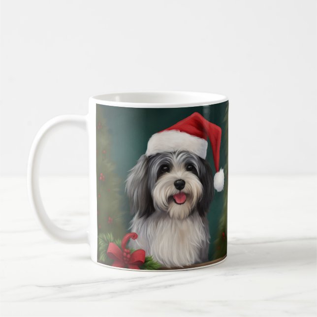 Mug Chien Havanais dans la neige de Noël (Gauche)