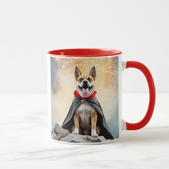 Mug Chien héros sous les feux d'artifice. (Droite)
