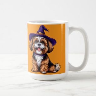 Mug Chien heureux portant un chapeau de sorcière