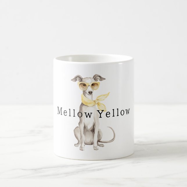 Mug Chien Italien Élégant Jaune Clair (Centre)
