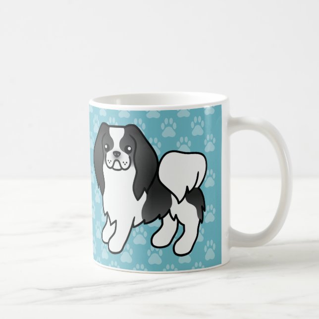 Mug Chien Japonais Chin Cartoon Noir Et Blanc (Droite)
