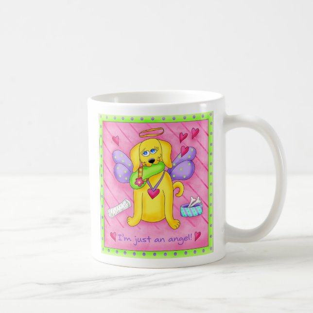 Mug Chien jaune d'or avec chaussure (Droite)