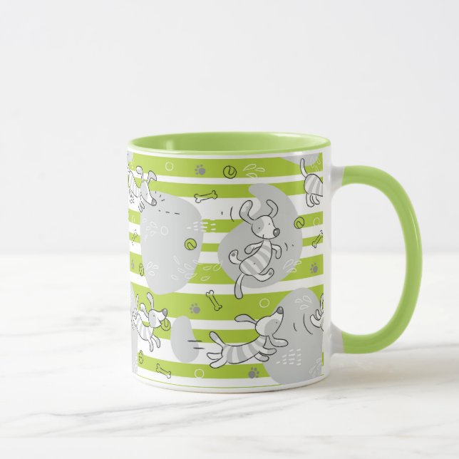 Mug chien jouant l'arrière - plan de motif (Droite)