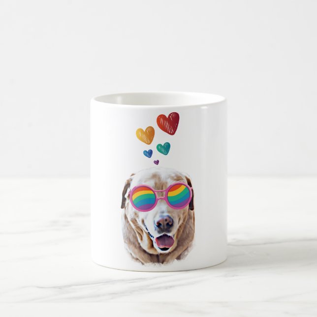 Mug Chien Labrador avec coeurs Saint-Valentin (Centre)