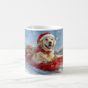 Mug Chien Labrador dans un traîneau Laissez tomber la