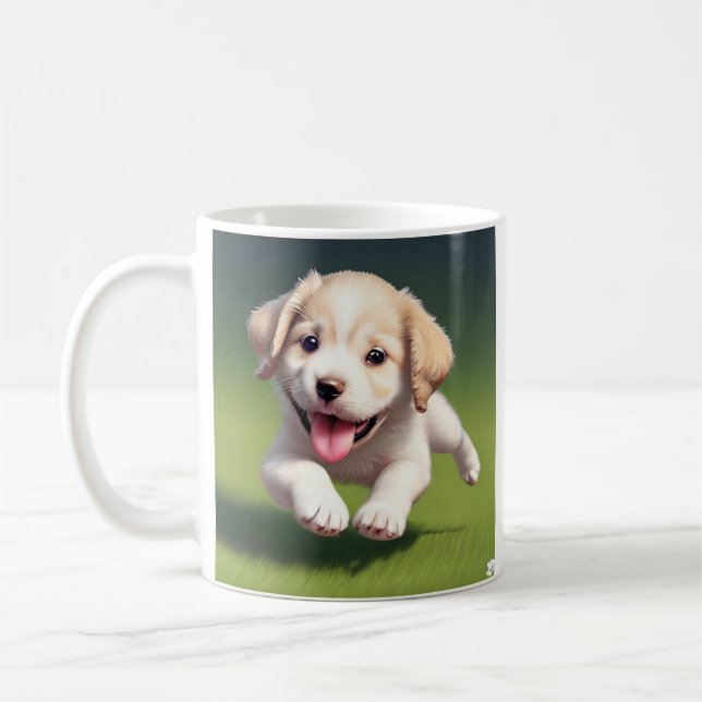 Mug Chien Labrador de compagnie personnalisé mignon (Gauche)